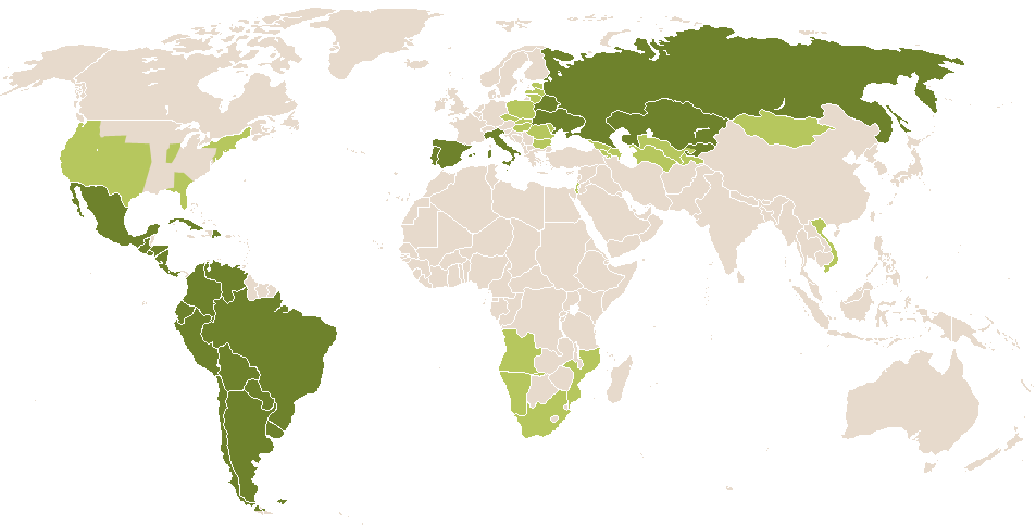 world popularity of Mirra