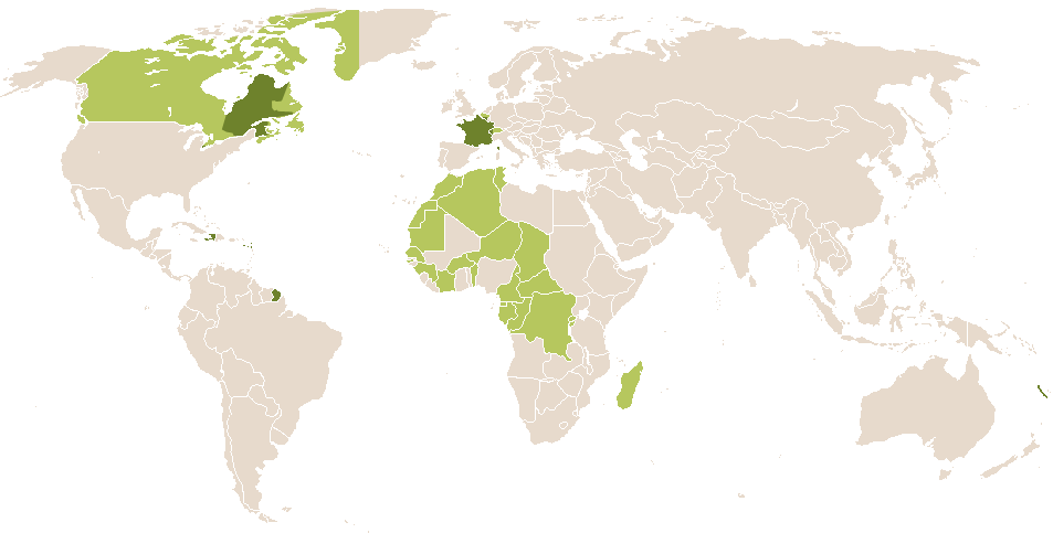 world popularity of Déion