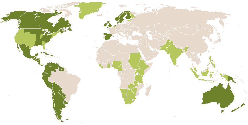 world popularity of Tricia