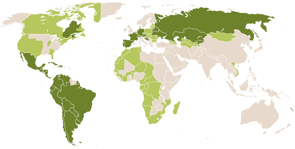 world popularity of Despina