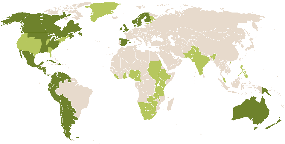 world popularity of Almira