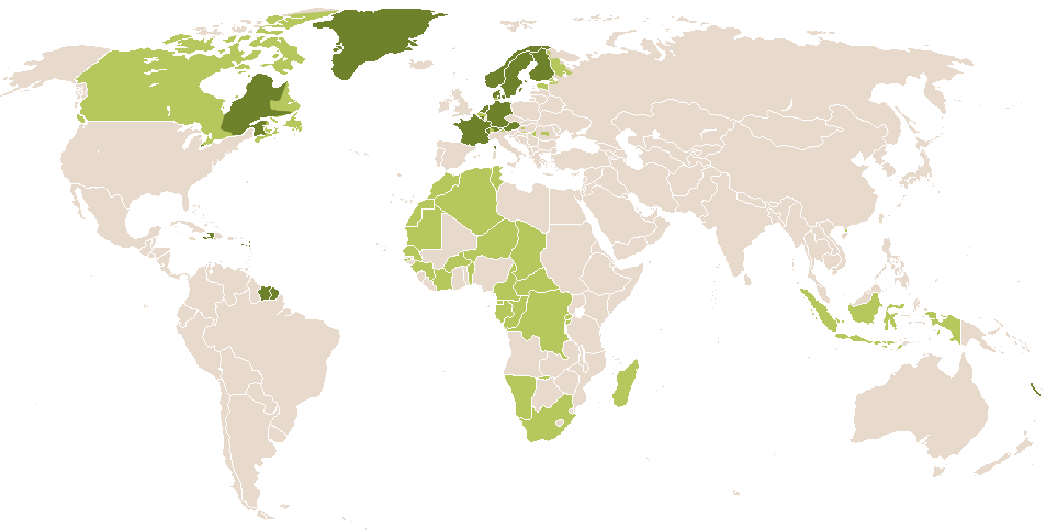 world popularity of Martine