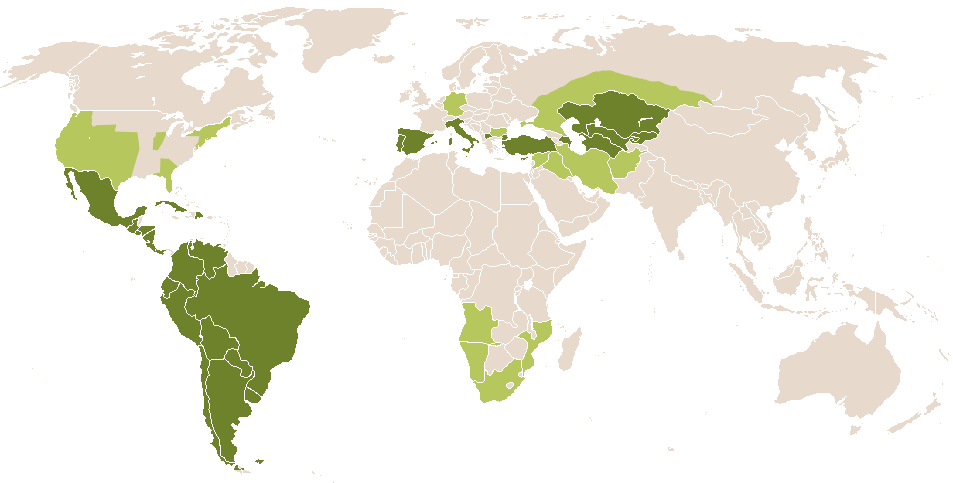 world popularity of Dirce